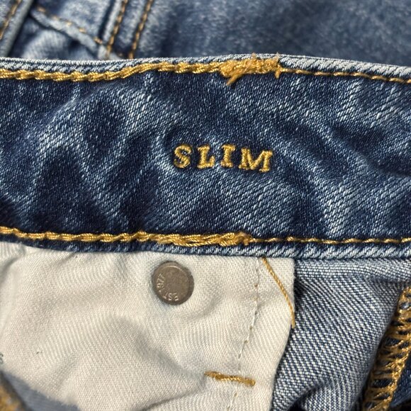 American Eagle Next Level Flex Slim Jeans Mens 34x34 Blue Distressed Stretch - Picture 7 of 14